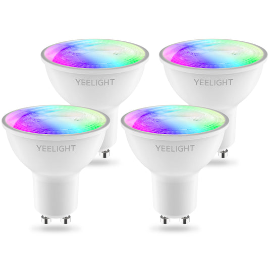 LED крушка Yeelight W1, Wi-Fi, GU10, 4.5W, 2700K - 6500K, 350lm, Комплект 4 броя, Мултицветна YLDP004-A