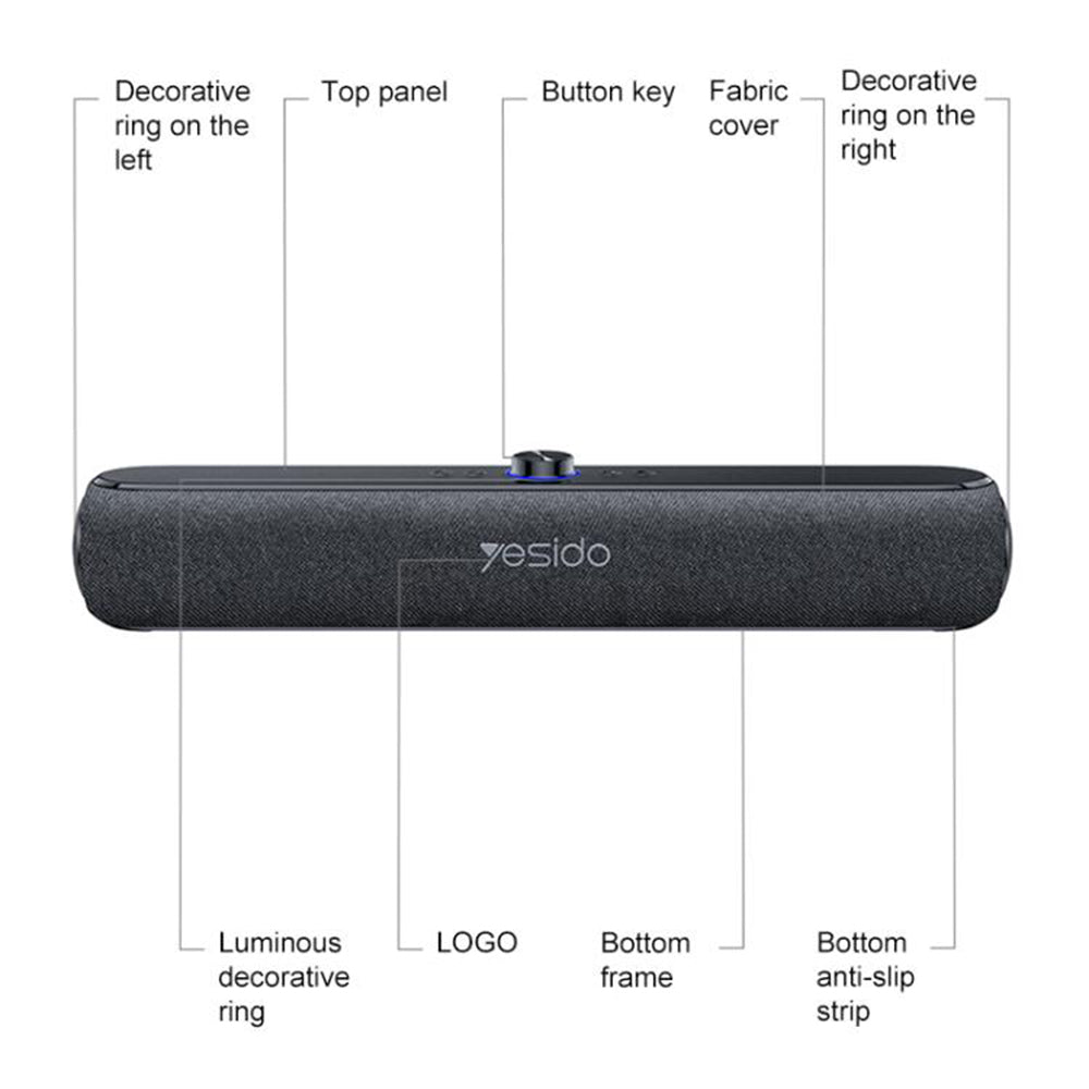 Bluetooth колонка Yesido YSW42, 20W, Черна