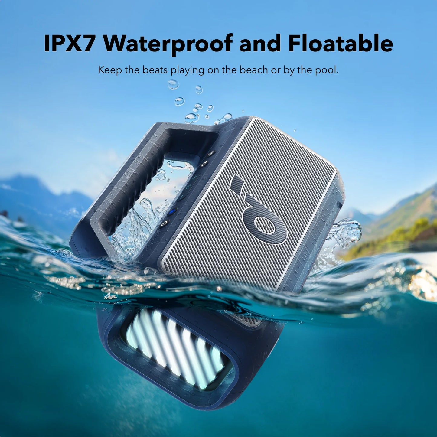 Портативна Bluetooth колонка Anker SoundCore Boom 2, 80W, TWS, RGB, Водоустойчива, Синя A3138031