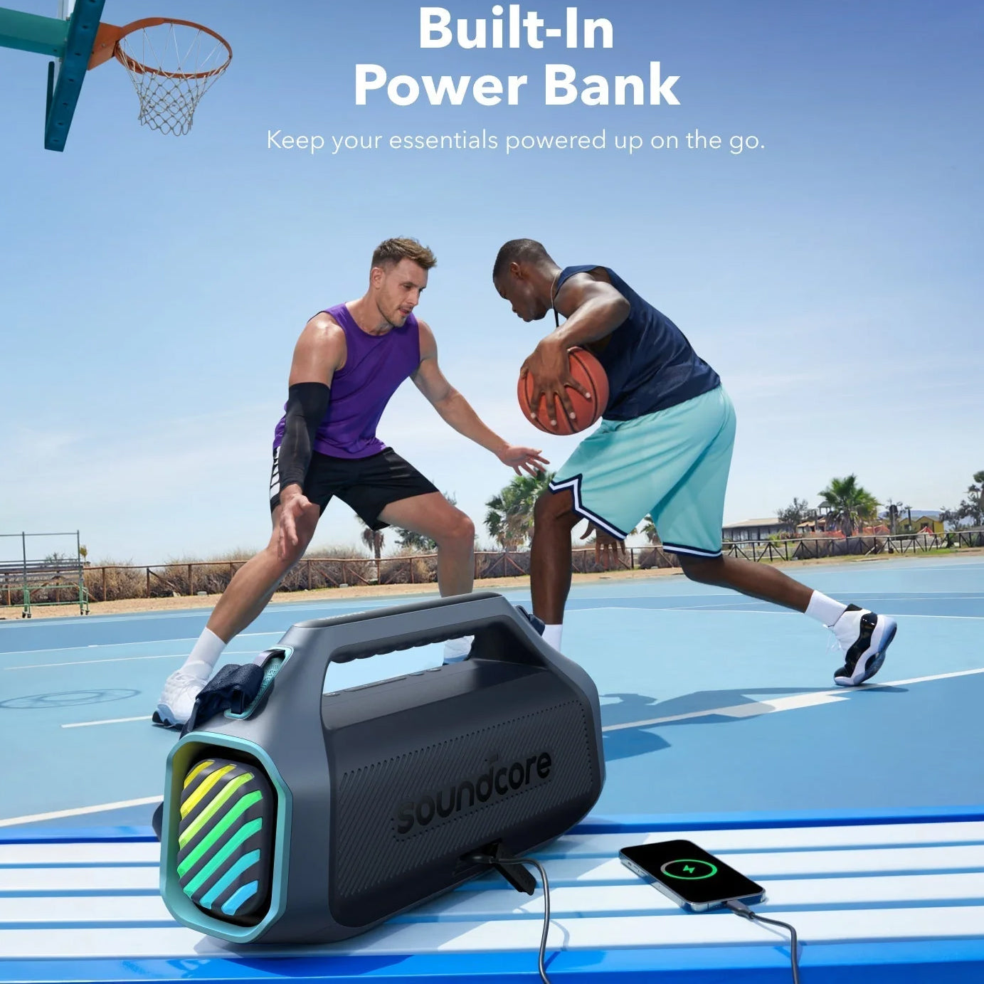 Преносима Bluetooth колонка Anker SoundCore Boom 2 Plus, 140W, TWS, RGB, Водоустойчива, Синя A3134031