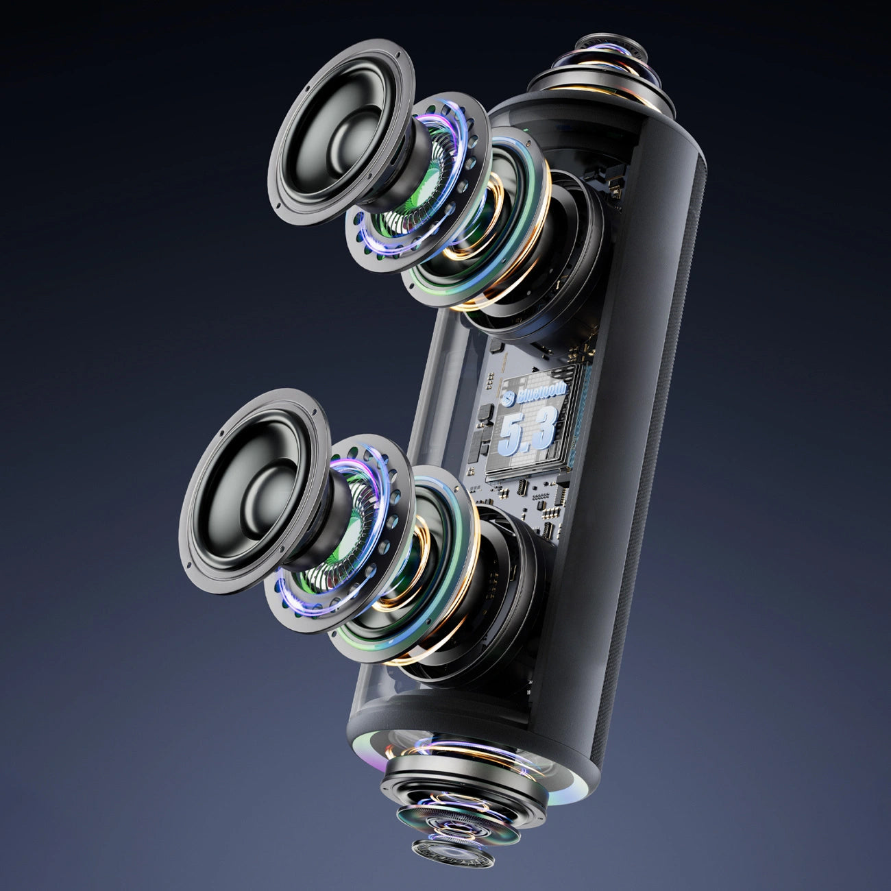 Портативна Bluetooth колонка Dudao Y21, 2 x 5W, TWS, RGB, Черна