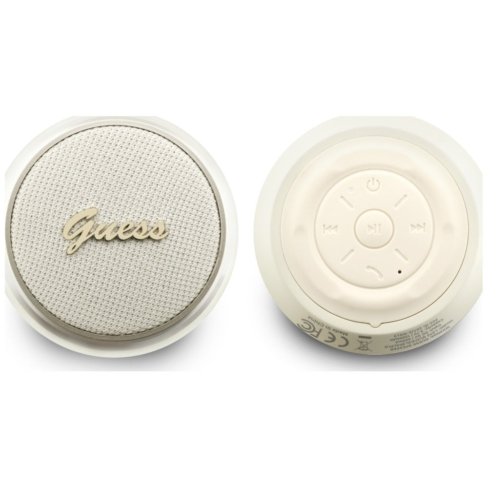 Преносима Bluetooth колонка Guess Script Metal Logo, 5W, TWS, Златиста