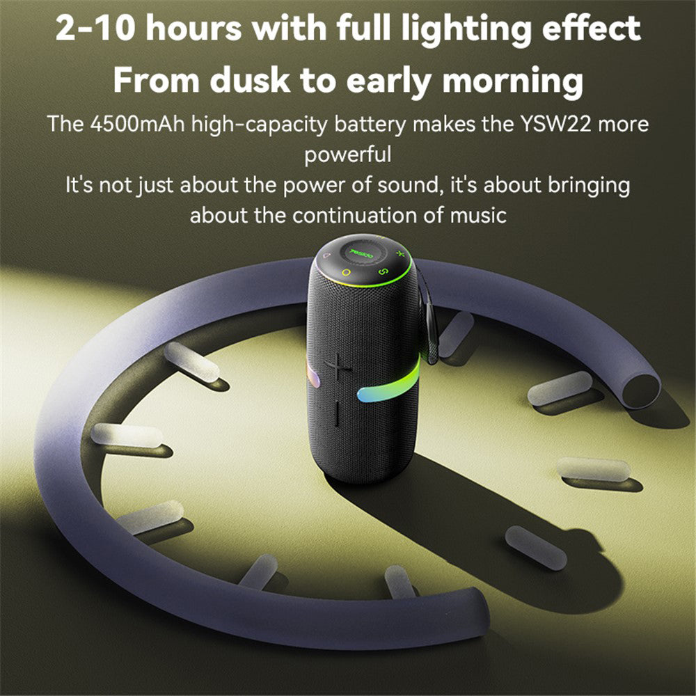 Портативна Bluetooth колонка Yesido YSW22, 30W, RGB, Водоустойчива, Черна