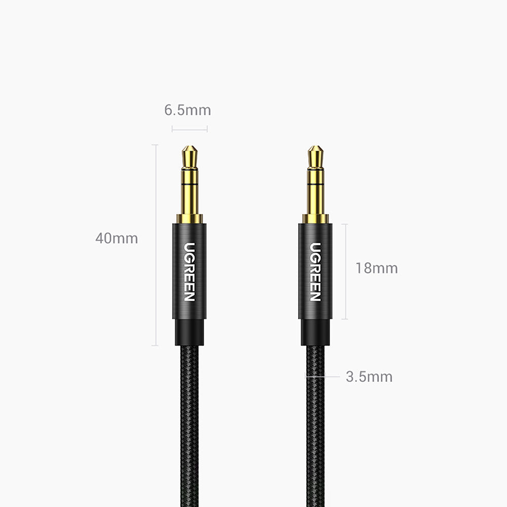 Аудио кабел 3.5mm - 3.5mm UGREEN AV112, 1m, Черен