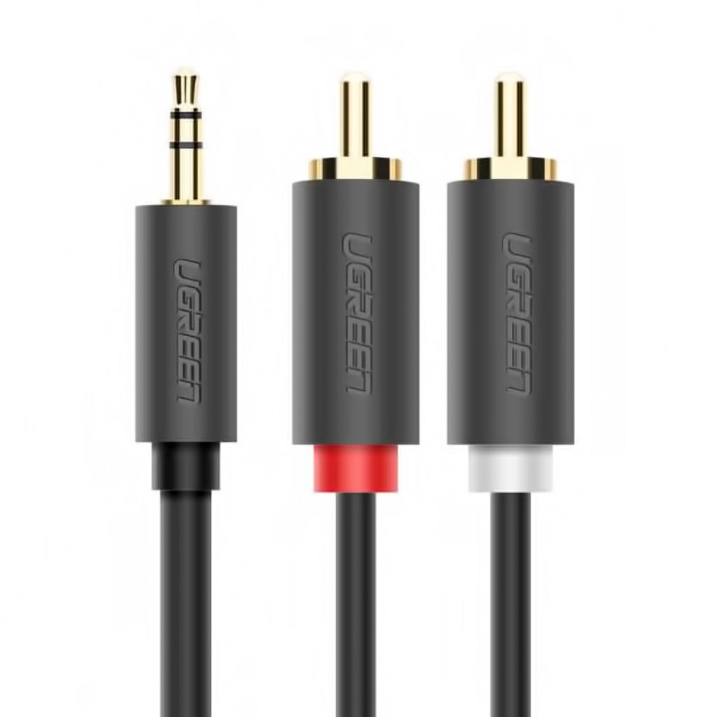 Аудио кабел 3.5mm - 2 x RCA UGREEN AV102, 5m, Сив