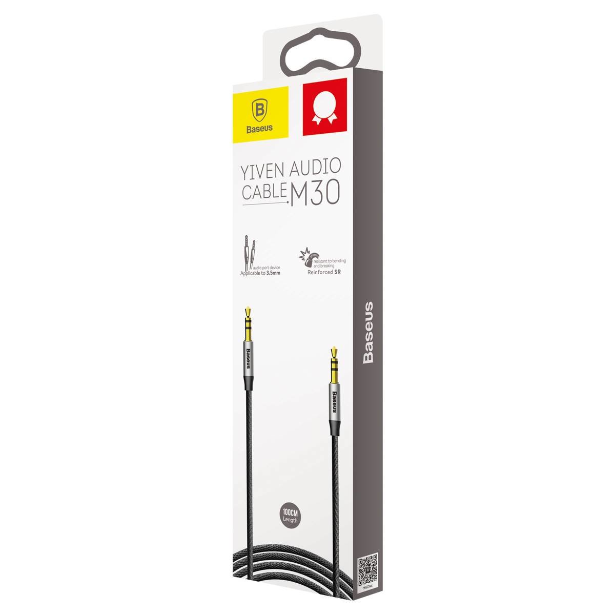 Аудио кабел 3.5mm - 3.5mm Baseus Yiven M30, 1m, Черен CAM30-BS1