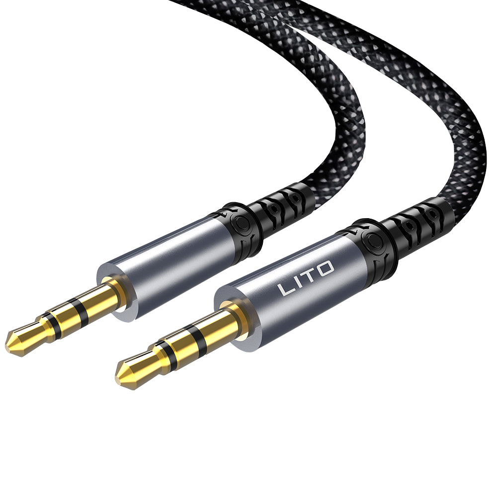 Аудио кабел 3.5mm - 3.5mm Lito LA01D, 1m, Черен