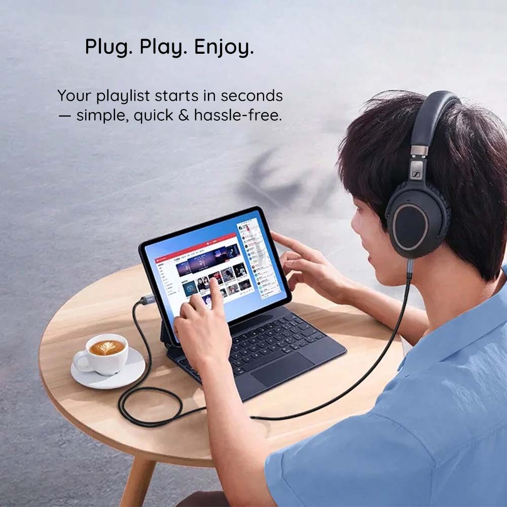 Аудио кабел Lightning - 3.5mm Techsuit AC17 NexaSound, 1m, Сив