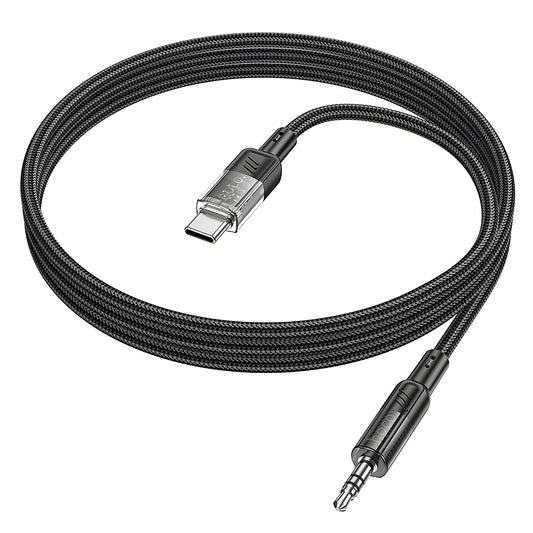 Аудио кабел USB-C - 3.5mm HOCO UPA27, 1.2m, Черен