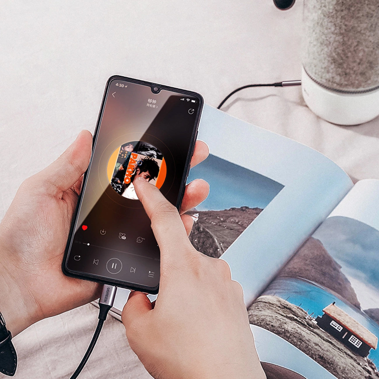Аудио кабел USB-C - 3.5mm UGREEN AV143, 1m, Сив