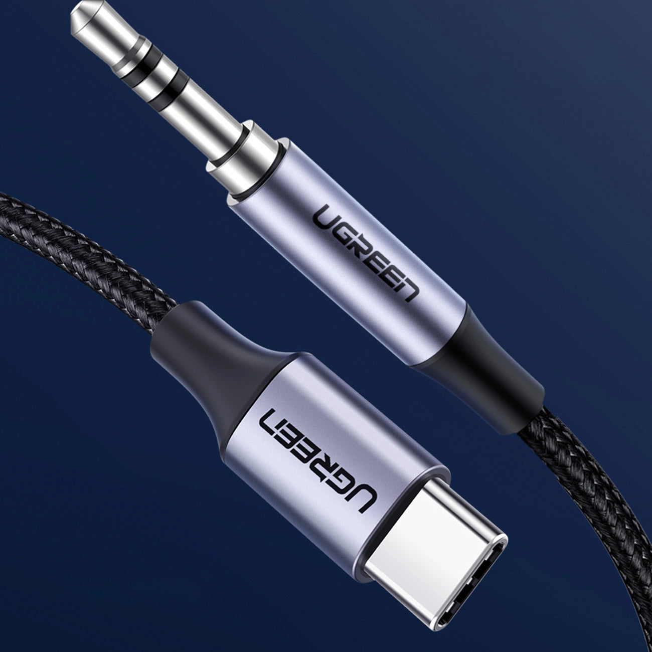 Аудио кабел USB-C - 3.5mm UGREEN AV143, 1m, Сив