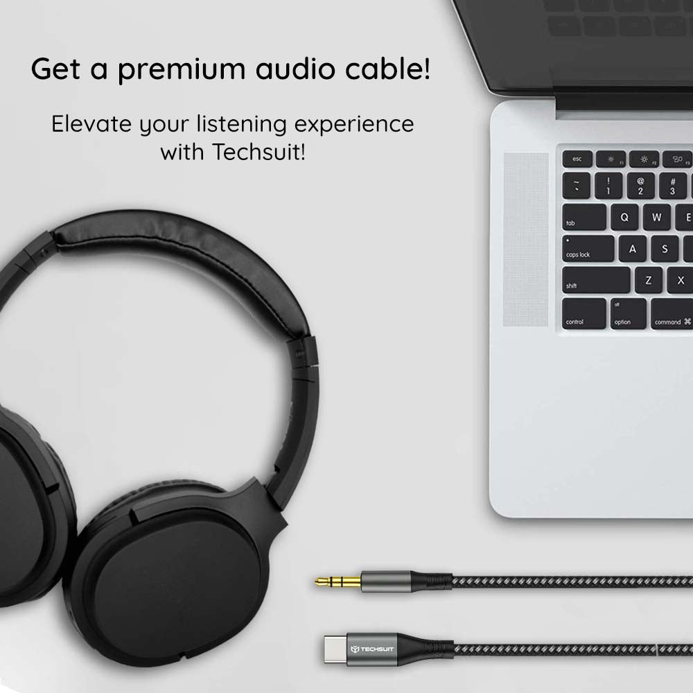 Аудио кабел USB-C - 3.5mm Techsuit AC16 NexaSound, 1m, Сив