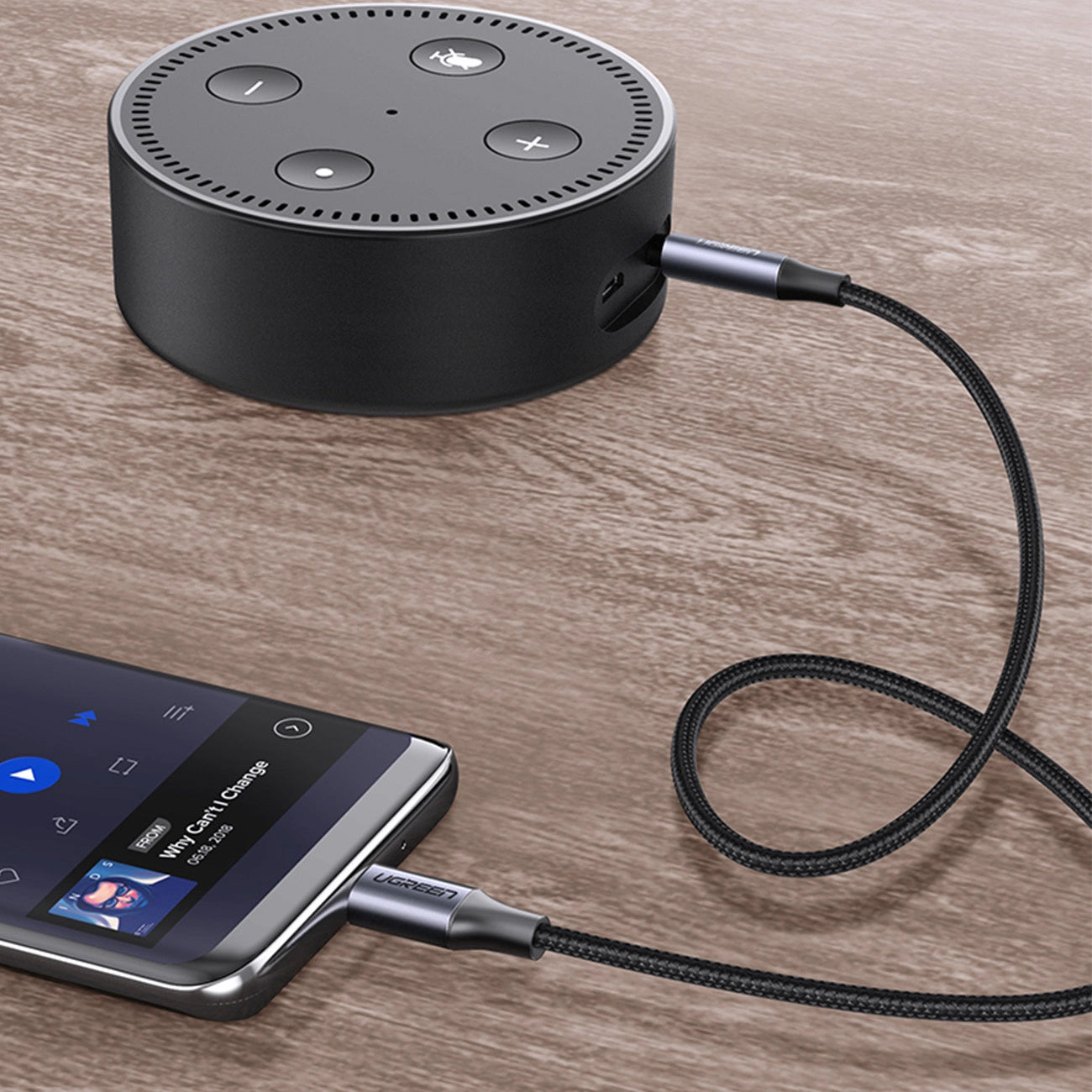 Аудио кабел USB-C - 3.5mm UGREEN AV143, 1m, Сив