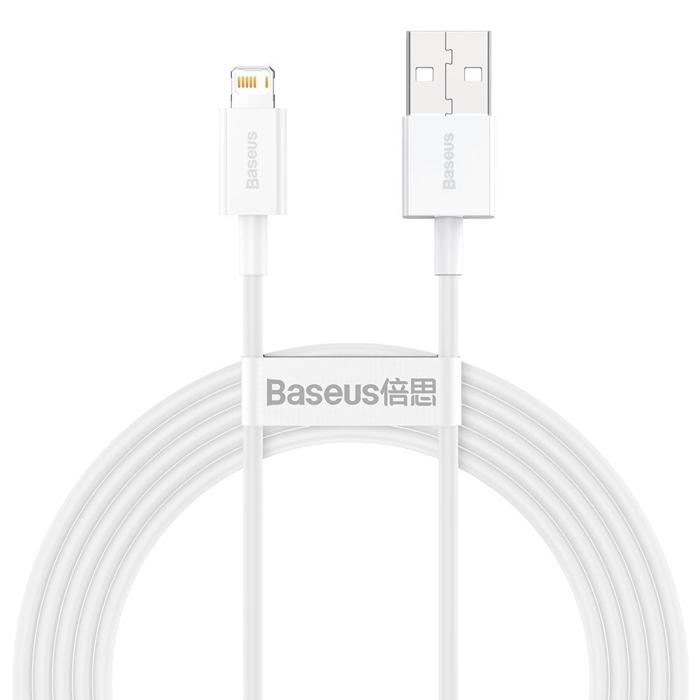 Кабел за данни и зареждане USB-A - Lightning Baseus Superior Series, 20W, 2 m, бял CALYS-C02