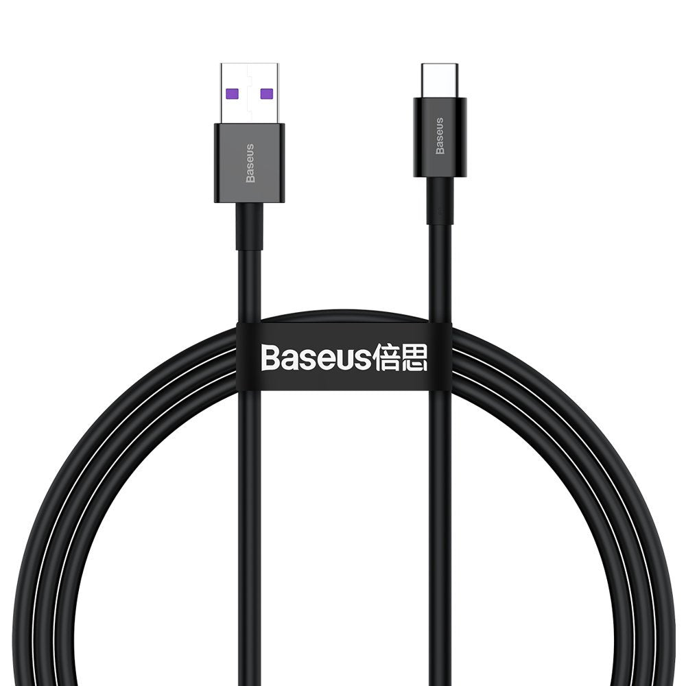 Кабел за данни и зареждане USB-A - USB-C Baseus Superior Series, 66W, 1м, Черен CATYS-01