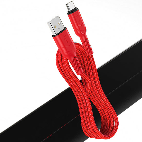 Кабел за данни и зареждане USB-A - USB-C HOCO X59 Victory, 18W, 1m, Червен