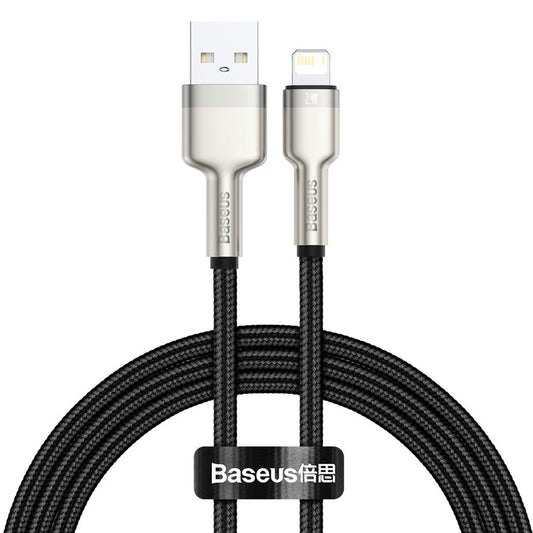 Data and Charging Cable USB-A - Lightning Baseus Cafule Metal Series, 18W, 1m, Black CALJK-A01