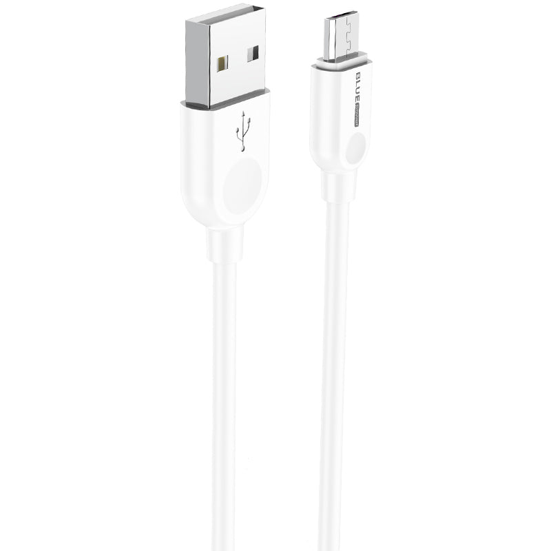 Кабел за данни и зареждане USB-A - microUSB BLUE Power BM2BX14 LinkJet, 18W, 2м, бял