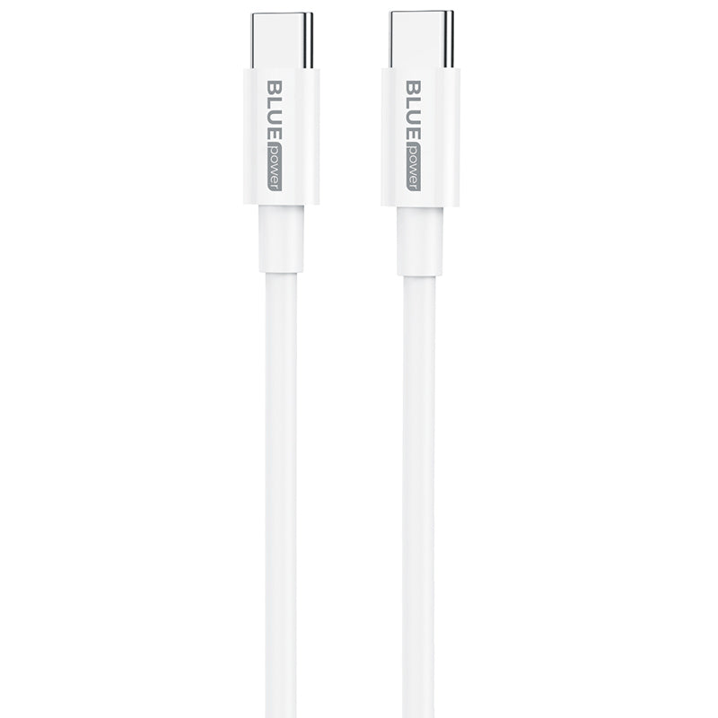 Кабел за данни и зареждане USB-C - USB-C BLUE Power BBX44, 100W, 1м, бял