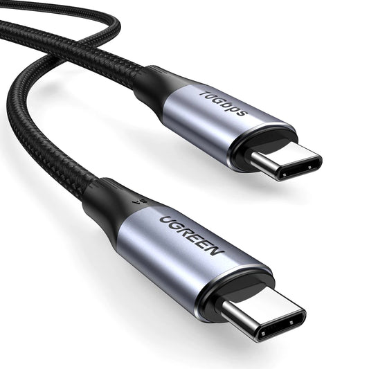 USB-C кабел за данни и зареждане - USB-C UGREEN US355, 100W, 1m, черен