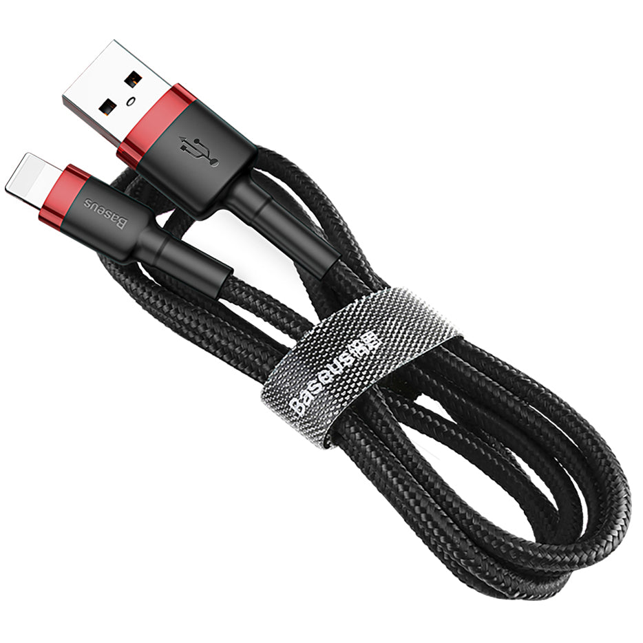 Кабел за данни и зареждане USB-A - Lightning Baseus Cafule, 18W, 0.5m, Червен CALKLF-A19