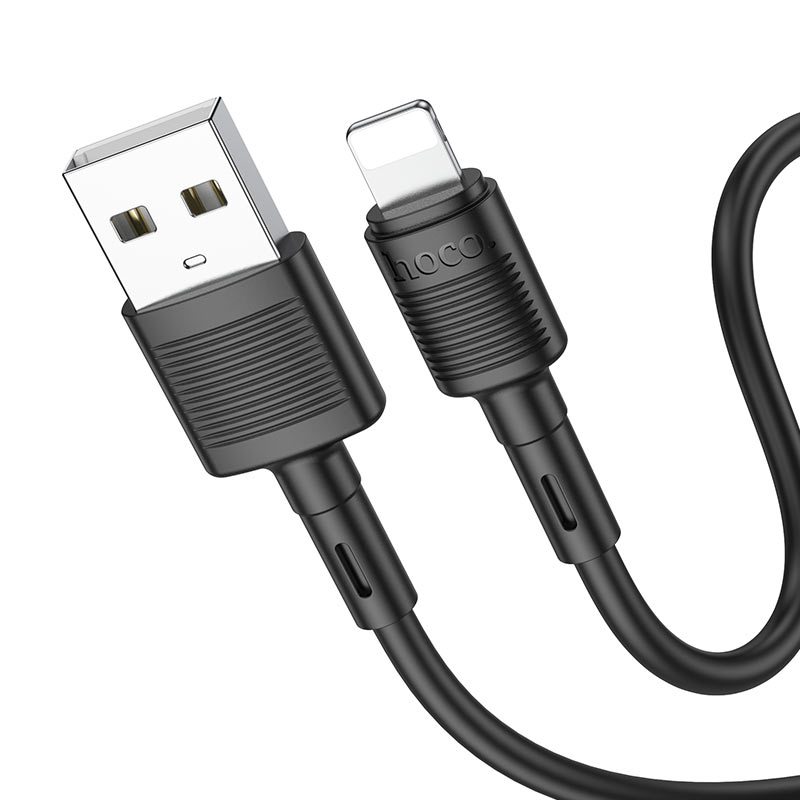 Кабел за данни и зареждане USB-A - Lightning HOCO X83 Victory, 18W, 1m, Черен