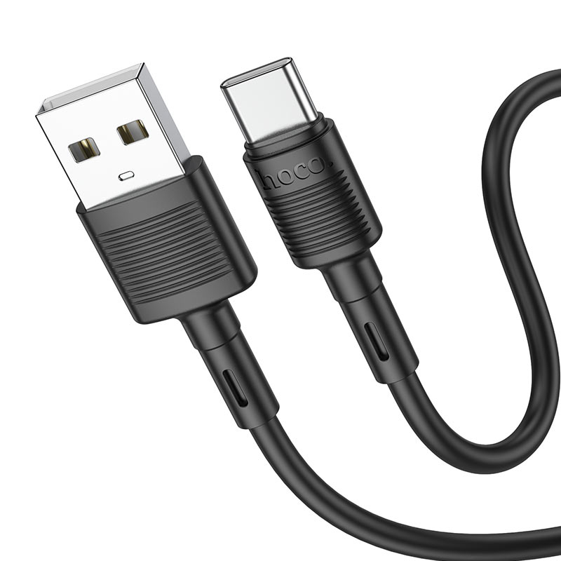 Кабел за данни и зареждане USB-A - USB-C HOCO X83 Victory, 20W, 1m, Черен