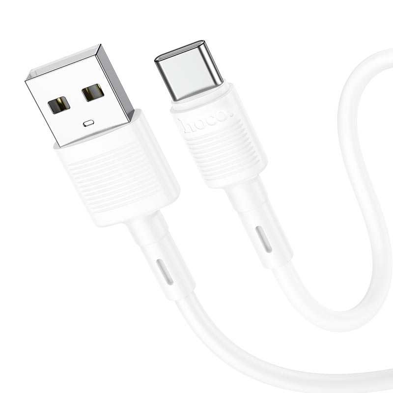 Кабел за данни и зареждане USB-A - USB-C HOCO X83 Victory, 20W, 1m, Бял