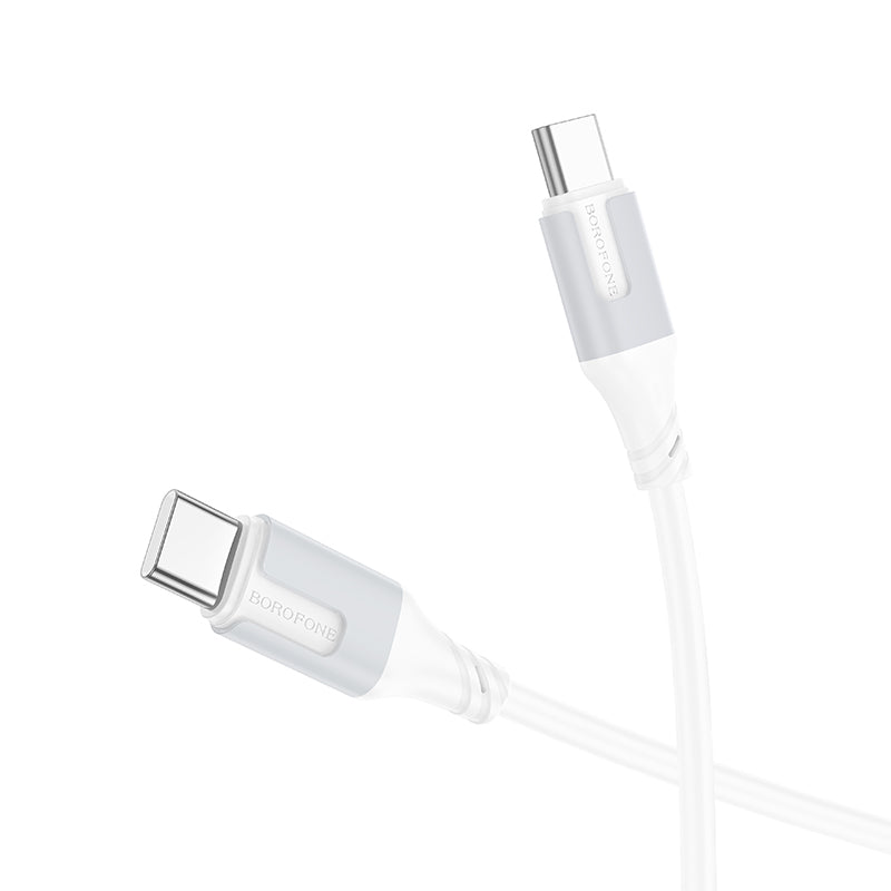 Кабел за данни и зареждане USB-C - USB-C Borofone BX101 Creator, 60W, 1m, Бял