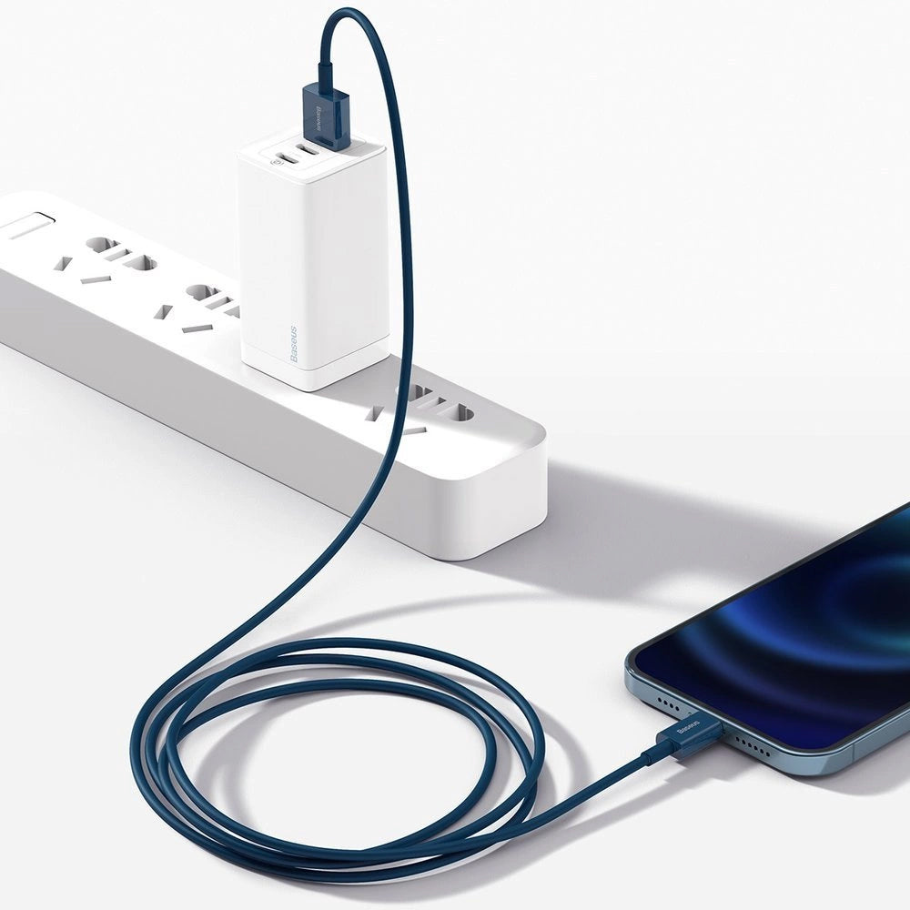 Кабел за данни и зареждане USB-A - Lightning Baseus Superior Series, 20W, 1 м, син CALYS-A03
