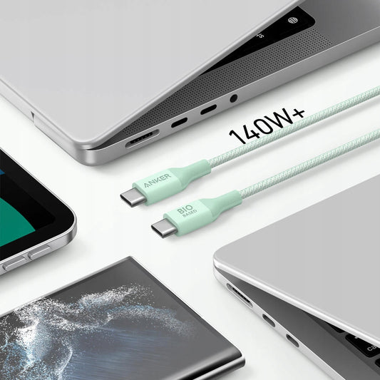 USB-C кабел за данни и зареждане - USB-C Anker 544, 140W, 1,8 м, зелен A80F6H61