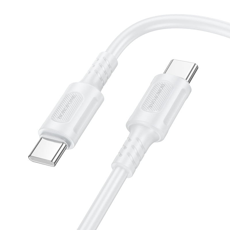 USB-C кабел за данни и зареждане - USB-C Borofone BX111 Feliz, 60W, 1m, бял