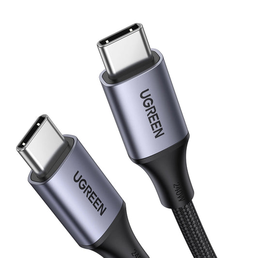 USB-C кабел за данни и зареждане - USB-C UGREEN US535, 240W, 2 м, сив
