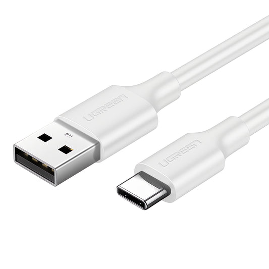 Кабел за пренос на данни и зареждане USB-A - USB-C UGREEN US287, 60W, 0,5 m, бял