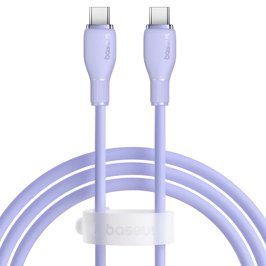 Кабел за данни и зареждане USB-C - USB-C Baseus Pudding, 100W, 1.2m, Лилав P10355702511-00