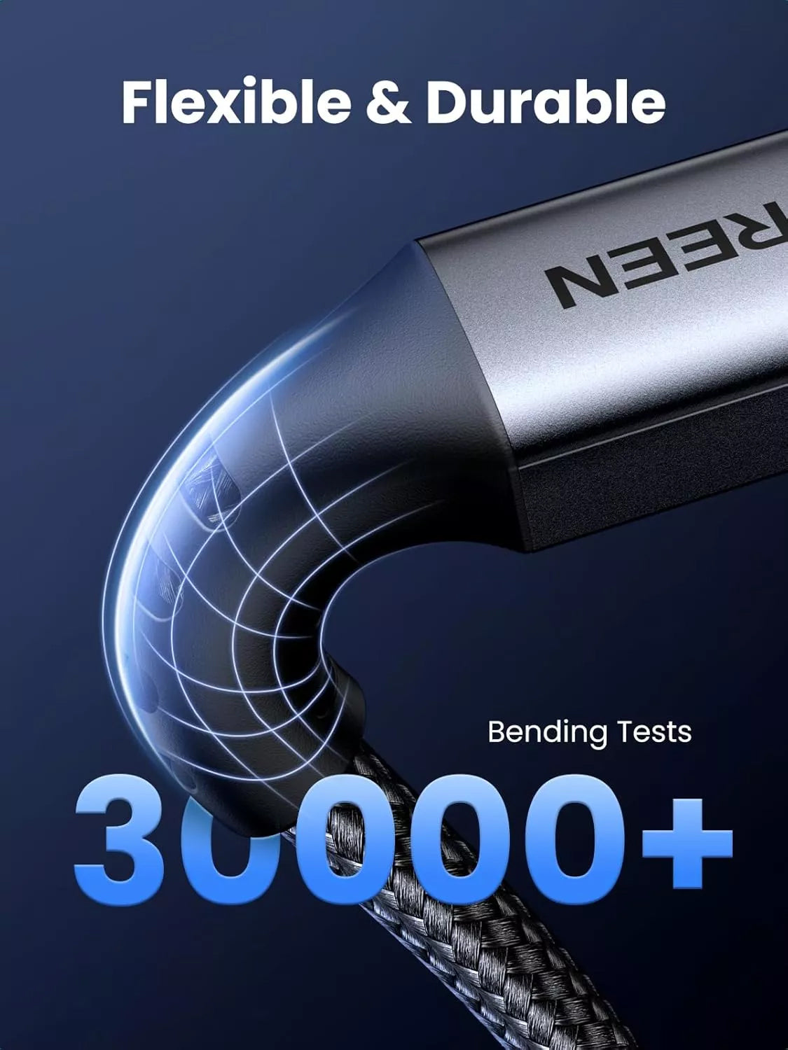 USB-C кабел за данни и зареждане - USB-C UGREEN US567, 60W, 2 м, сив