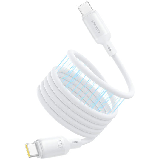 Кабел за данни и зареждане USB-C - USB-C Baseus PicoGo, 240W, 1m, Бял P10376800211-00