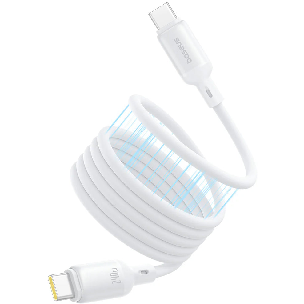 Кабел за данни и зареждане USB-C - USB-C Baseus PicoGo, 240W, 1m, Бял P10376800211-00