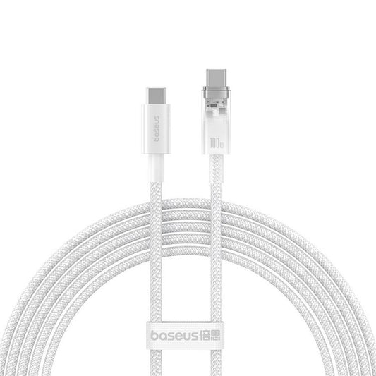 Кабел за данни и зареждане USB-C - USB-C Baseus Explorer, 100W, 2m, Бял P10319703221-01