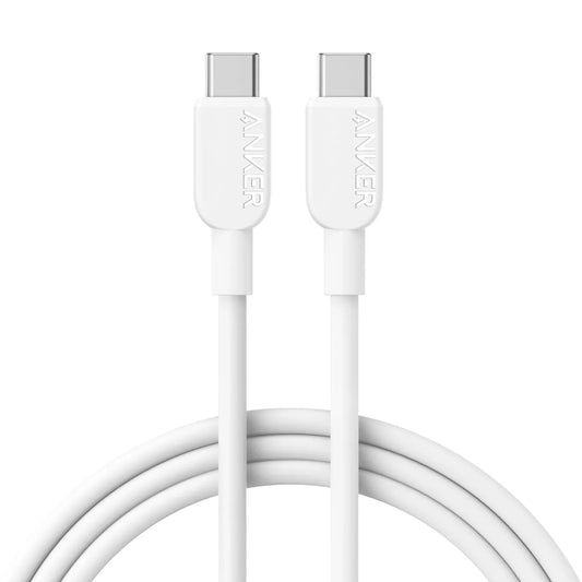 Кабел за данни и зареждане USB-C - USB-C Anker 310, 240W, 0.9m, Бял A81D5H21