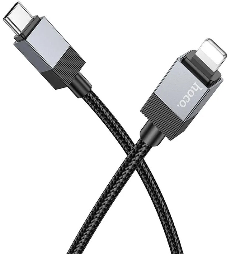Кабел за данни и зареждане USB-C - Lightning HOCO X110, 27W, 1m, Черен