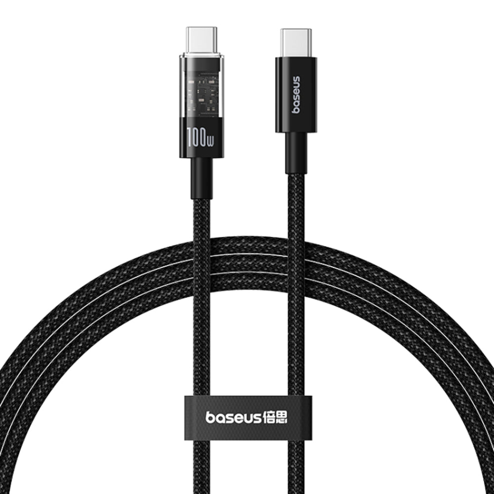 Кабел за данни и зареждане USB-C - USB-C Baseus Gem, 100W, 1m, Черен P10373000111-00