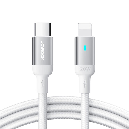 Кабел за данни и зареждане USB-C - Lightning Joyroom S-A10, 20W, 1.2m, Бял