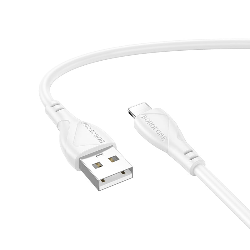 Кабел за данни и зареждане USB-A - Lightning Borofone BX121 Energy, 18W, 1m, Бял
