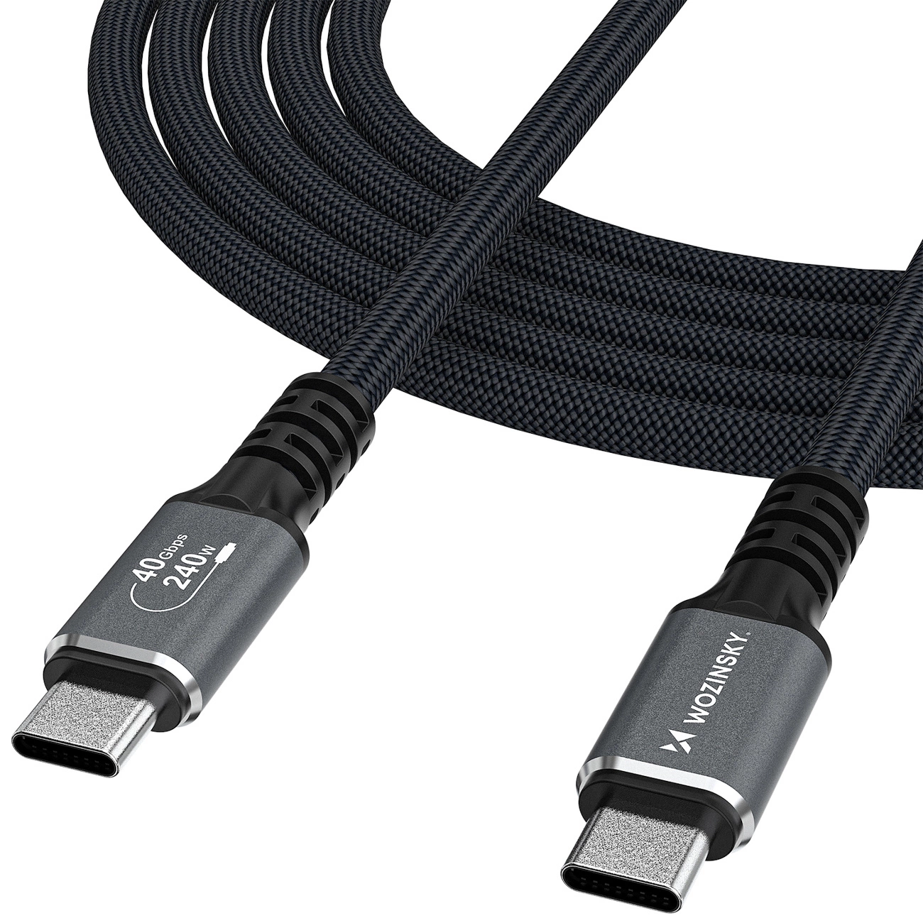 Кабел за данни и зареждане USB-C - USB-C WZK WPS-UY42S, 240W, 2m, Черен