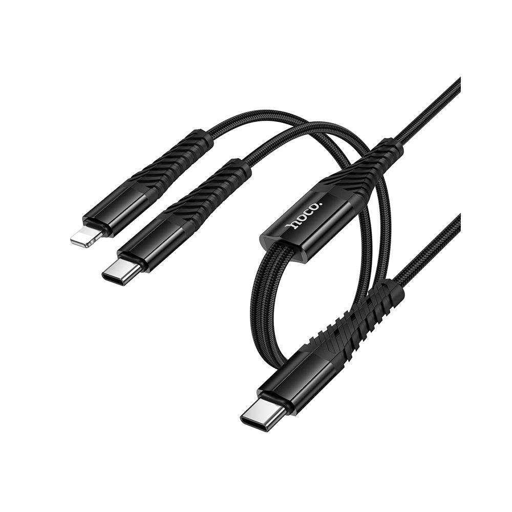 Кабел за зареждане USB-C - Lightning / USB-C HOCO X123, 10W, 1m, Черен
