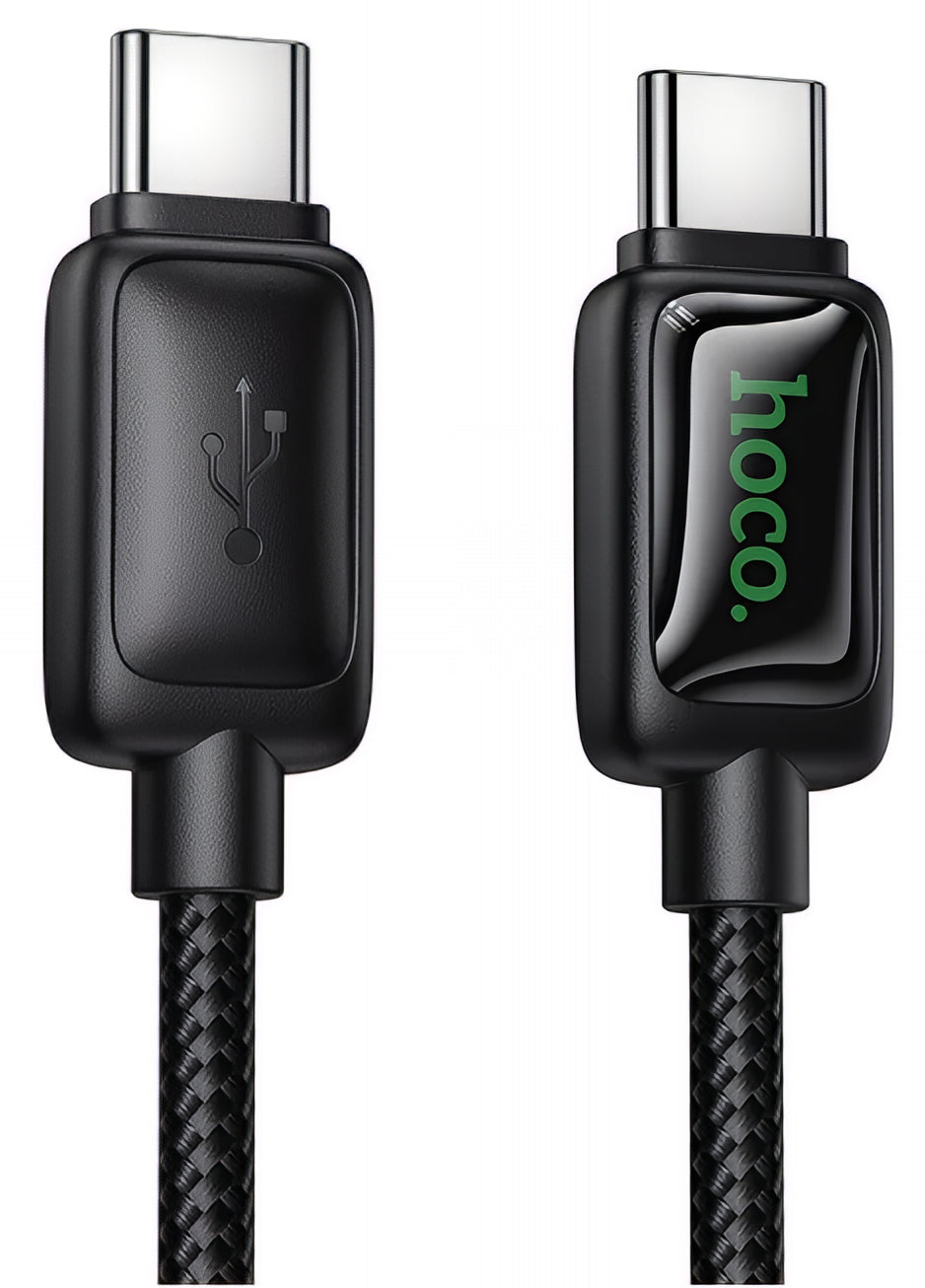 Кабел за данни и зареждане USB-C - USB-C HOCO U146, 60W, 1.2m, Черен