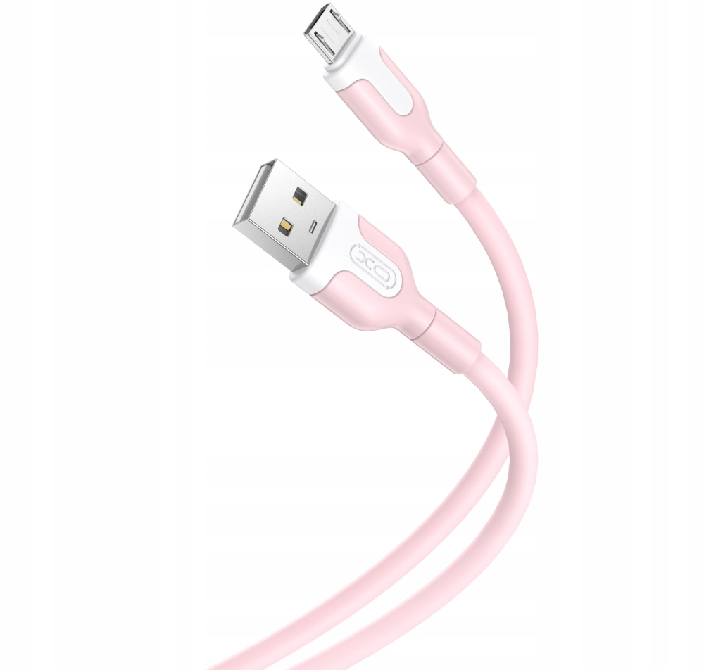 Кабел за данни и зареждане USB-A - microUSB XO Design NB212, 18W, 1m, Розов