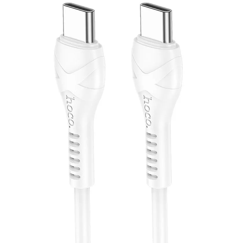 Кабел за данни и зареждане USB-C - USB-C HOCO X37, 60W, 1m, Бял