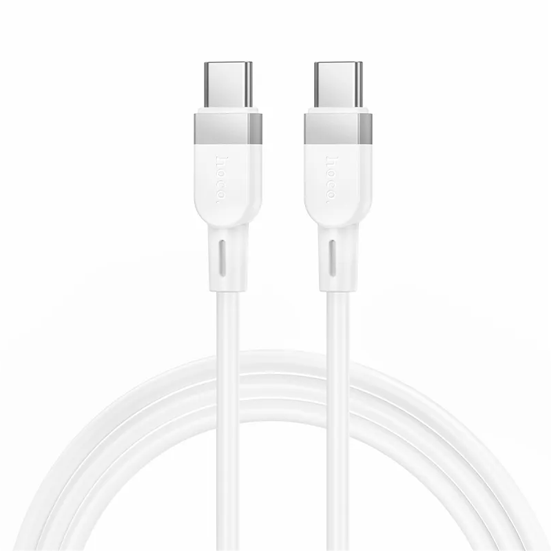 Кабел за данни и зареждане USB-C - USB-C HOCO X109, 60W, 1m, Бял